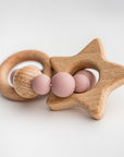 Teething Ring & Rattle | Blush Star