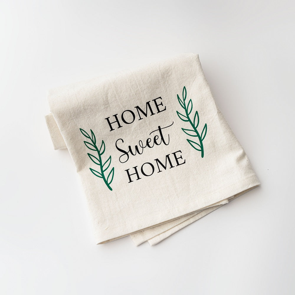 Home Sweet Home Embroidered Tea Towel