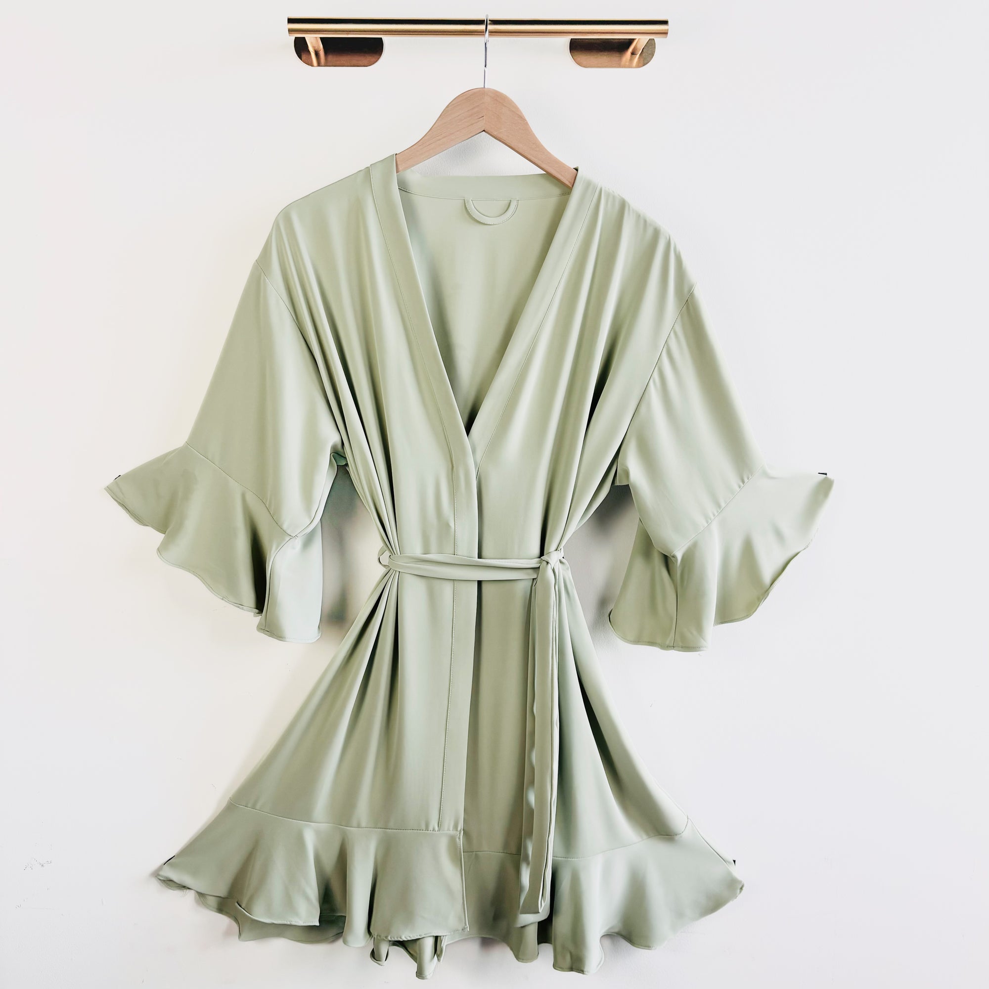 Satin Chiffon Robe | Sage