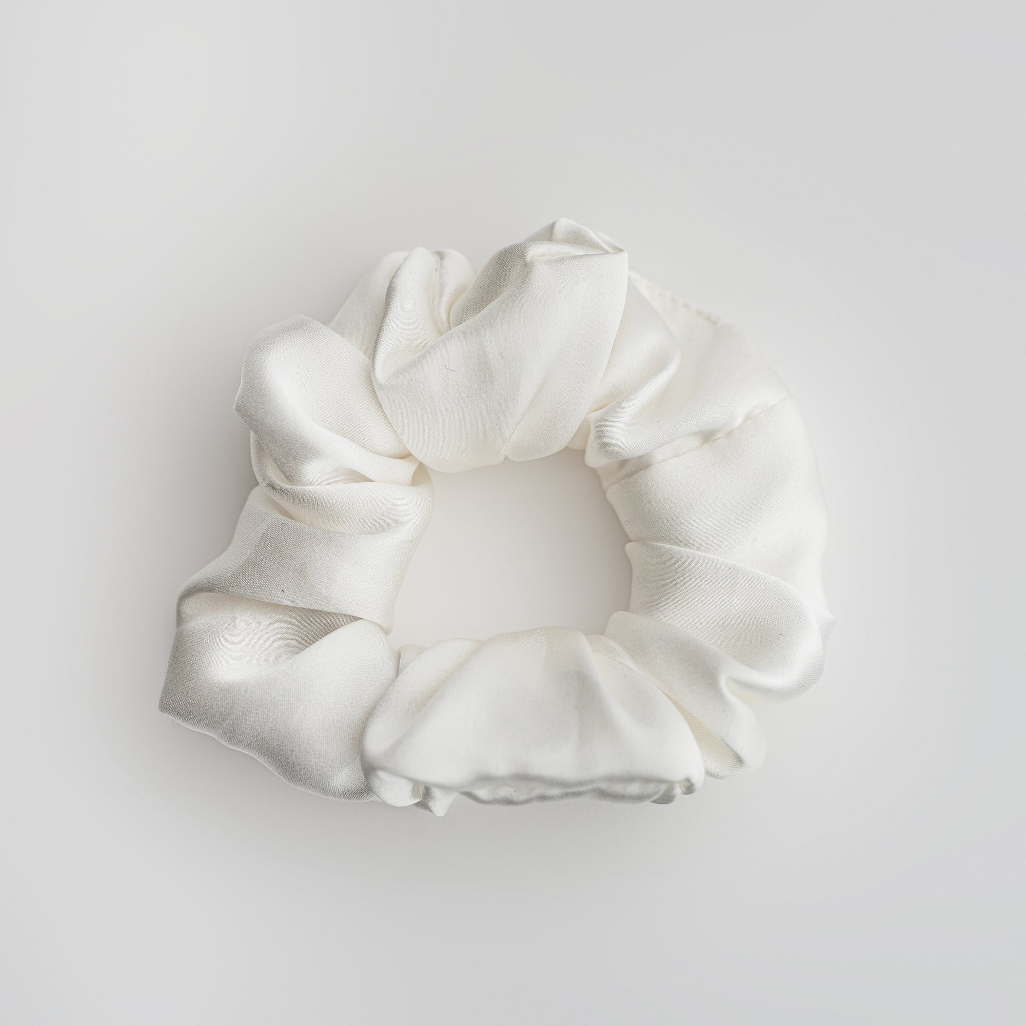 Silk Scrunchie | White