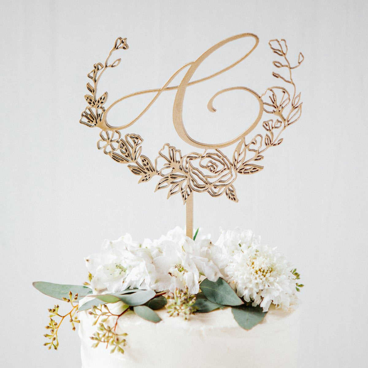 Cake topper personnalisé mariage initial