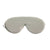 Silver silk sleep mask, 9" x 4", white tag on masks right side