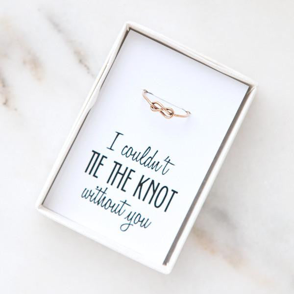 bridesmaid knot ring, bridesmaid proposals, bridesmaid gifts