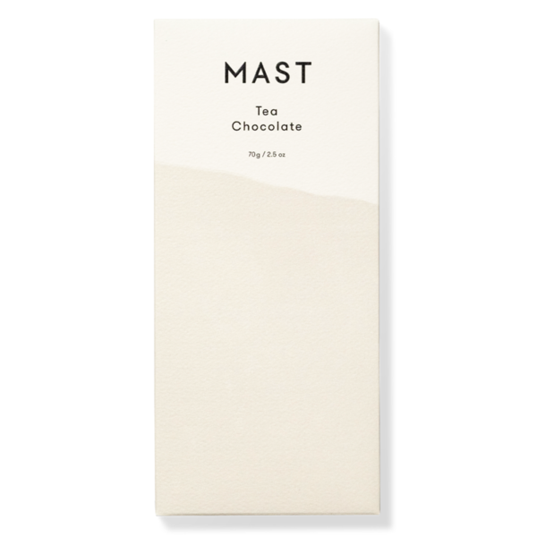 mast tea chocolate bar in white and ivory packaging watercolor design