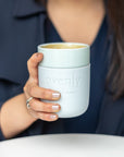 Custom Engraved Logo Ceramic Tumbler, Modern Mug, Branded Business Gifting