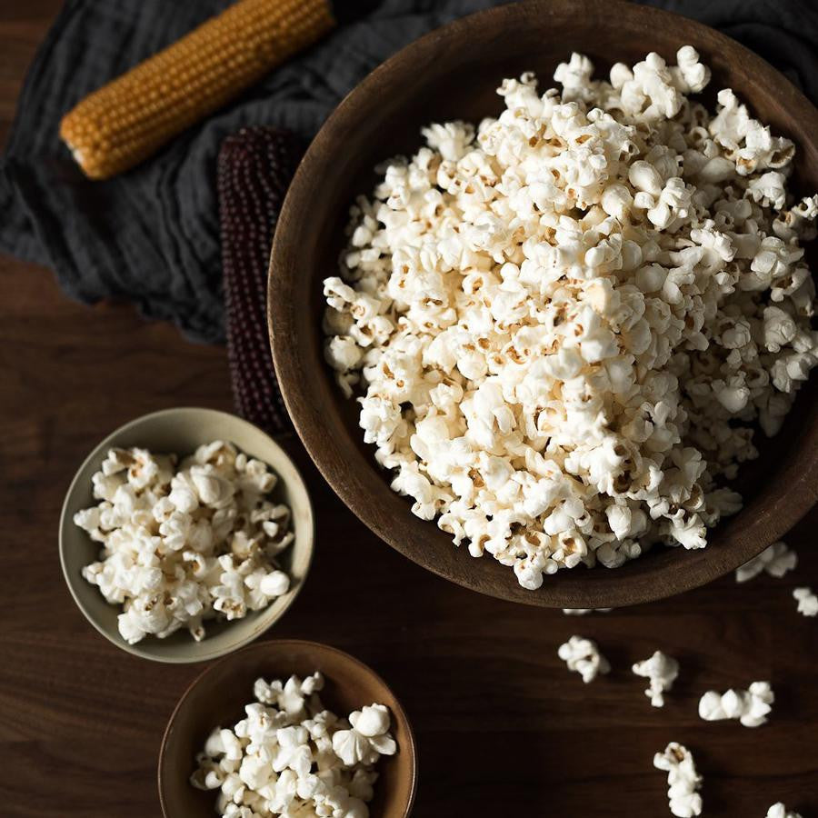 Popped popcorn in bowls