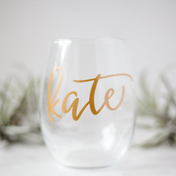 Custom Stemless Wine Glasses - Set of 4,Mindful Gifts Exclusively Curated  for Real Estate Professionals and their Clients